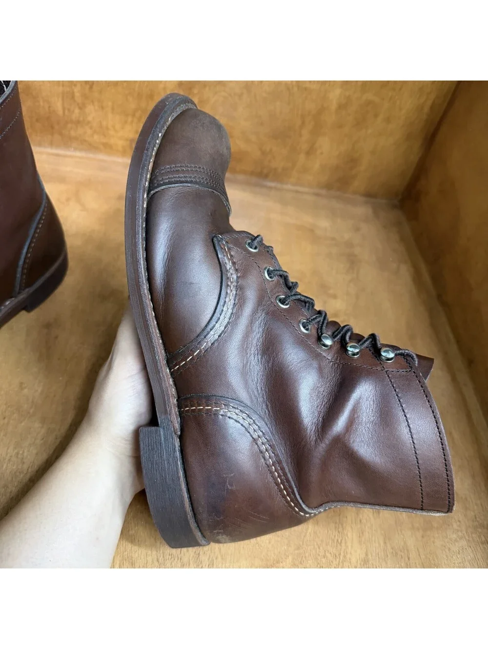 Red Wing Iron Ranger 6-Inch Boots Heritage 8111 Amber Harness Leather Men 8.5 E2